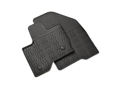 Ford DE9Z-7413086-BA Floor Mats - All-Weather Thermoplastic Rubber, Dual Retention, Black, 4-Piece Set