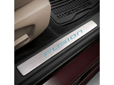 Ford DS7Z-54132A08-AB Door Sill Plates;Illuminated, Stainless Steel, 2-Piece Kit, Charcoal