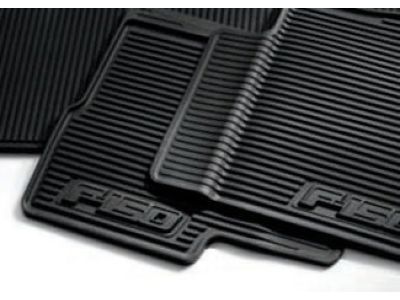 Ford AL3Z-1613300-EA Floor Mats - All-Weather Thermoplastic Rubber, Black 3-Pc., SuperCrew, Dual Retention, w/Subwoofer
