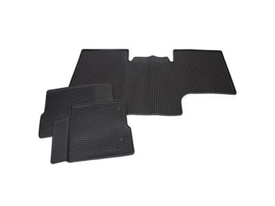 Ford AL3Z-1613300-EA Floor Mats - All-Weather Thermoplastic Rubber, Black 3-Pc., SuperCrew, Dual Retention, w/Subwoofer