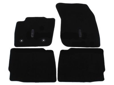 Ford DP5Z-5413300-BB Floor Mats;Carpeted, Ebony, 4 Piece Set, With Vehicle Logo