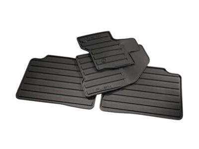 Ford DA8Z-7413086-BA Floor Mats - All-Weather Thermoplastic Rubber, Black Dual Button, 4-Piece Set