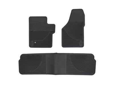 Ford 8C3Z-2613300-A Floor Mats - All Weather, Black, 3-Piece Set, w/Ford Oval Logo, For Crew Cab