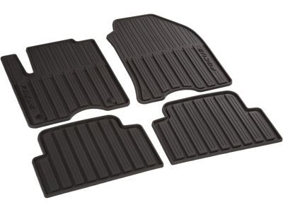 Ford AS4Z-5413300-AA Floor Mats - All Weather Thermoplastic Rubber, Black, Dual Button