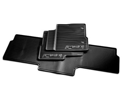 Ford 9L3Z-1613300-GA Floor Mats - All-Weather Thermoplastic Rubber, Black Super Crew 3-Pc.Set, Front w/Vehicle Logo, For Use With Subwoofer