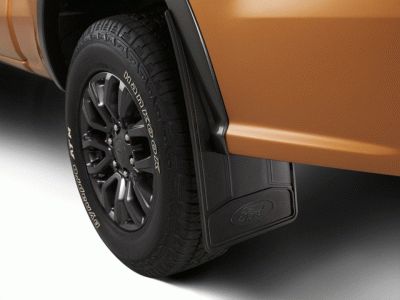 Ford CL3Z-16A550-N Splash Guards - Heavy Duty, Black, Front Pair, w/Ford Oval Logo