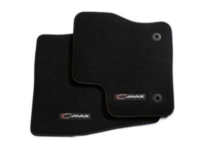 Ford DM5Z-5413300-AB Floor Mats;Carpeted, Charcoal Black, 4-Piece Set, With Vehicle Logo