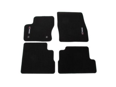 Ford DM5Z-5413300-AB Floor Mats;Carpeted, Charcoal Black, 4-Piece Set, With Vehicle Logo