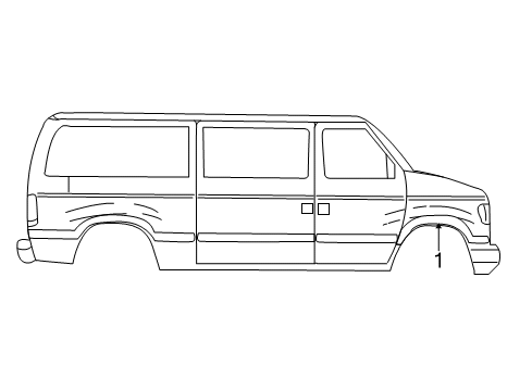1996 Ford E-350 Econoline Stripe Tape Stripe Tape Diagram for F6UZ1620000BA