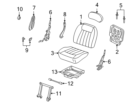 2002 Lincoln Blackwood Rear Seat Components Handle Plug Diagram for F75Z-78672A40-AAB