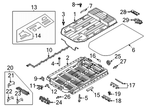 2021 Ford Mustang Mach-E Battery Shroud Assembly Screw Diagram for -W710485-S424