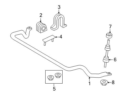 2006 Ford F-150 Stabilizer Bar & Components - Front Stabilizer Link Nut Diagram for -N807144-S441