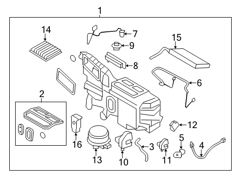 2013 Ford Edge Air Conditioner Heater Core Diagram for 7T4Z-18476-A