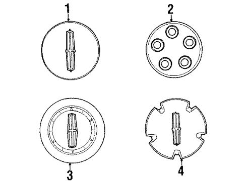 1998 Lincoln Continental Wheel Covers & Trim Wheel Cap Diagram for F8OZ-1130-CA
