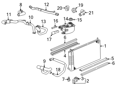 2000 Ford Taurus Radiator & Components Overflow Hose Diagram for YF1Z-8075-AA