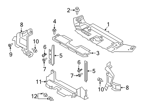 2021 Ford Ranger Air Deflector - Radiator Support Air Deflector Screw Diagram for -W500213-S307