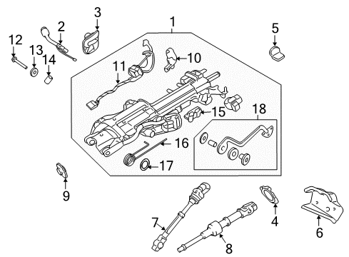 2003 Lincoln Navigator Housing & Components Gear Shift Assembly Diagram for 5L1Z-7210-AA