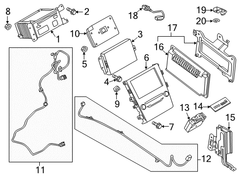 2016 Ford Fusion Navigation System Connector Wire Diagram for DS7Z-14D202-F