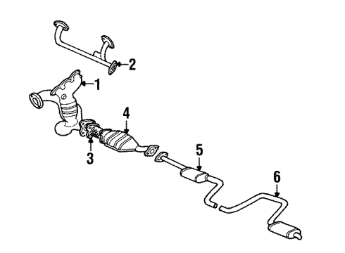 1996 Ford Contour Exhaust Components, Exhaust Manifold Manifold Diagram for F6RZ-5G232-AG