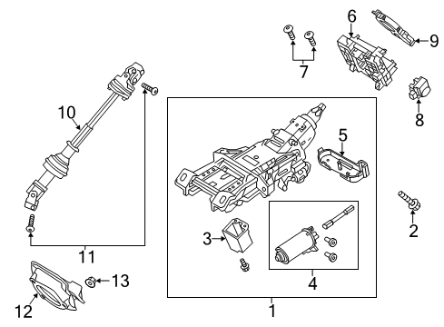 2017 Ford Taurus Steering Column & Wheel, Steering Gear & Linkage Column Assembly Bolt Diagram for -W716505-S442