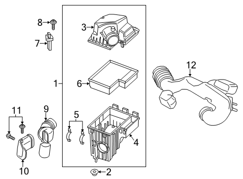 2015 Ford Transit-150 Powertrain Control Air Cleaner Assembly Diagram for CK4Z-9600-F