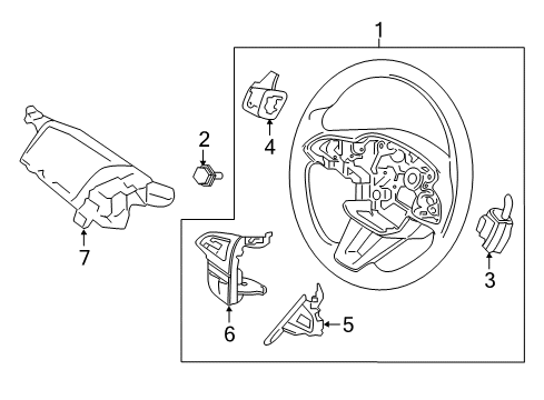 2019 Ford Escape Steering Column & Wheel, Steering Gear & Linkage Cruise Switch Diagram for GJ5Z-9C888-F