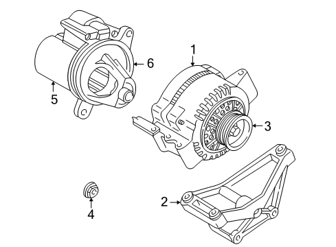 2010 Ford Ranger Alternator, Starter Alternator Diagram for AL5Z-10346-A