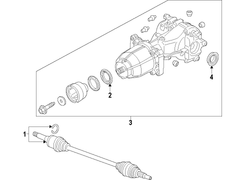 2017 Ford Escape Rear Axle, Axle Shafts & Joints, Differential, Drive Axles, Propeller Shaft Drive Shaft Diagram for EJ7Z-4R602-D