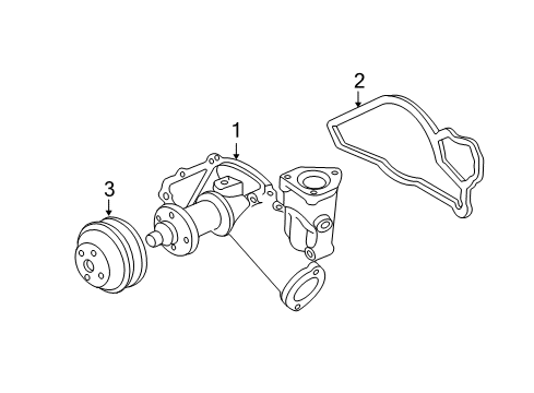 2002 Ford F-350 Super Duty Water Pump Pulley Diagram for 2C3Z-8509-AA