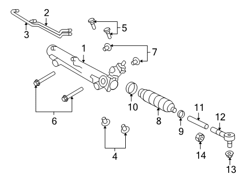 2007 Ford Explorer Sport Trac Steering Column & Wheel, Steering Gear & Linkage Outer Tie Rod Diagram for AL2Z-3A130-A
