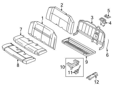 2010 Ford E-150 Rear Seat Components Holder Diagram for 8C2Z-1662440-E