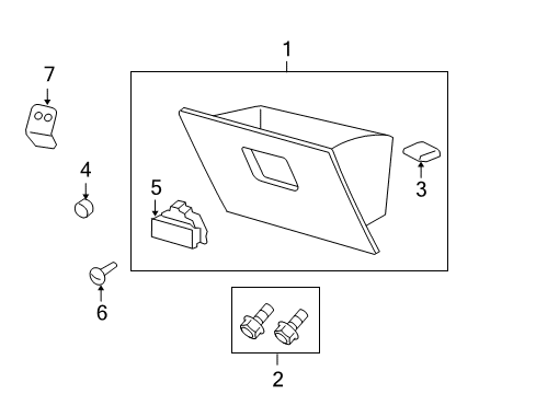 2005 Ford F-150 Glove Box Latch Diagram for 4L3Z-1506072-AAC