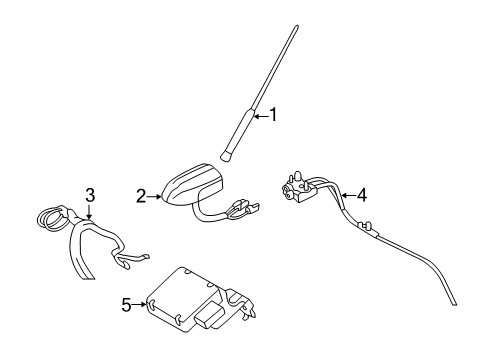 2014 Ford Escape Navigation System Antenna Cable Diagram for EV4Z-18812-C