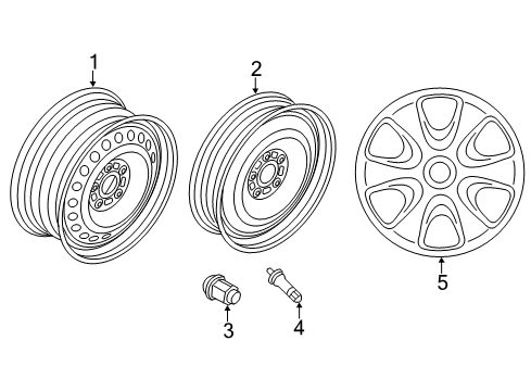 2013 Ford Focus Wheels, Covers & Trim Wheel Cover Diagram for CV6Z-1130-A