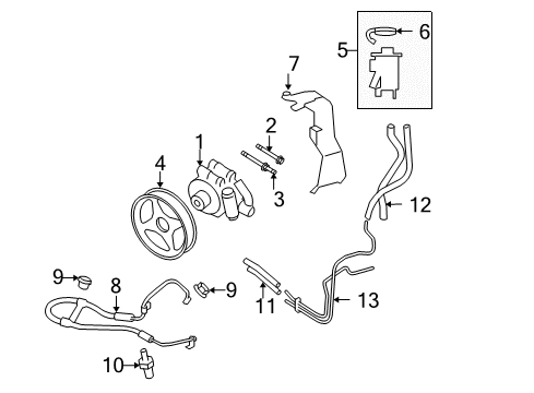 2005 Ford F-150 P/S Pump & Hoses, Steering Gear & Linkage Reservoir Cap Diagram for F65Z-3A006-A