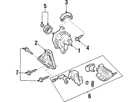 1996 Ford Probe Alternator Pulley Diagram for F32Z10344B