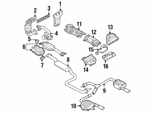 2001 Mercury Cougar Exhaust Components, Exhaust Manifold Front Pipe Gasket Diagram for F5RZ-9450-B