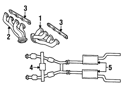 1995 Ford Mustang Exhaust Components, Exhaust Manifold Gasket Diagram for FOZZ-9448-B