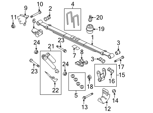 2013 Ford F-150 Rear Suspension Shock Nut Diagram for -W520214-S441