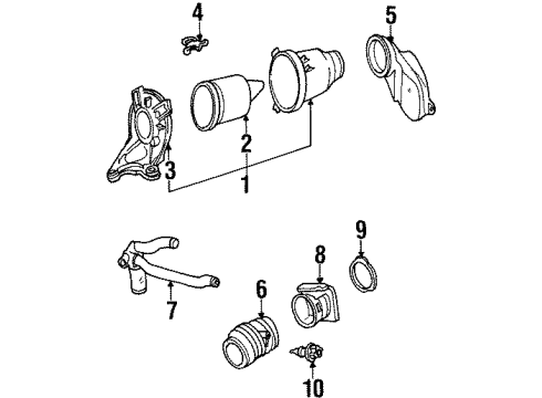 2000 Ford Contour Air Intake Air Cleaner Assembly Diagram for XS2Z-9600-AA