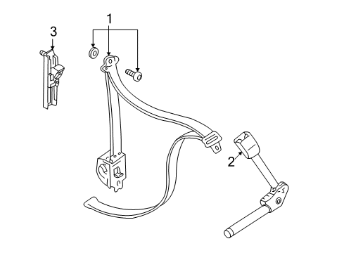 2005 Ford Focus Seat Belt Retractor Assembly Diagram for 6S4Z-54611B09-C