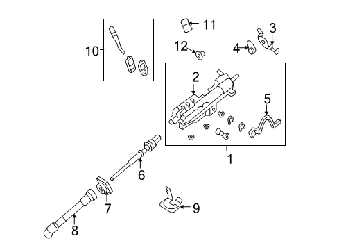 2007 Lincoln Mark LT Anti-Theft Components Gearshift Lever Diagram for 7L3Z-7210-AA