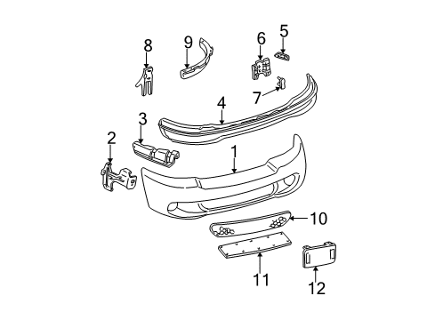 2002 Ford F-150 Front Bumper Lower Deflector Clip Diagram for -N803362-S