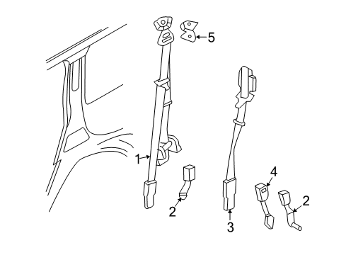 2007 Ford Expedition Seat Belt Lap & Shoulder Belt Diagram for 7L1Z-16602B82-BA