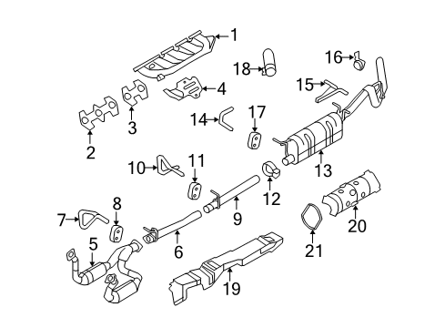 2009 Ford F-250 Super Duty Exhaust Components Manifold Gasket Diagram for 5C3Z-9448-AA