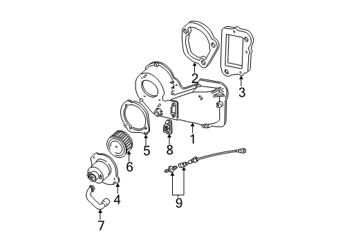 1998 Ford Explorer Auxiliary Heater & A/C Blower Assembly Diagram for F87Z-18456-AA