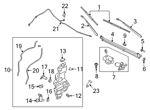 2021 Lincoln Navigator Wiper & Washer Components Feed Line Diagram for JL1Z-17A605-G