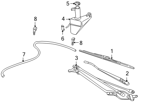 2004 Ford Excursion Windshield - Wiper & Washer Components Wiper Arm Diagram for 4C3Z-17527-AA