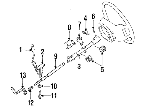 1997 Ford Aerostar Housing & Components Gearshift Lever Diagram for F69Z-7210-BA