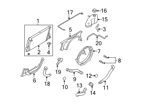 2008 Ford F-250 Super Duty Radiator & Components Radiator Lower Insulator Diagram for 7C3Z-8124-A